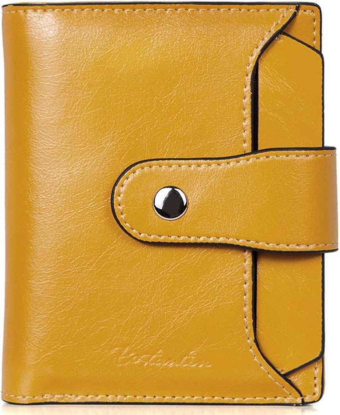 BOSTANTEN Women Leather Wallet RFID Blocking Small Bifold Zipper Pocket Wallet Card Case Purse with ID Window