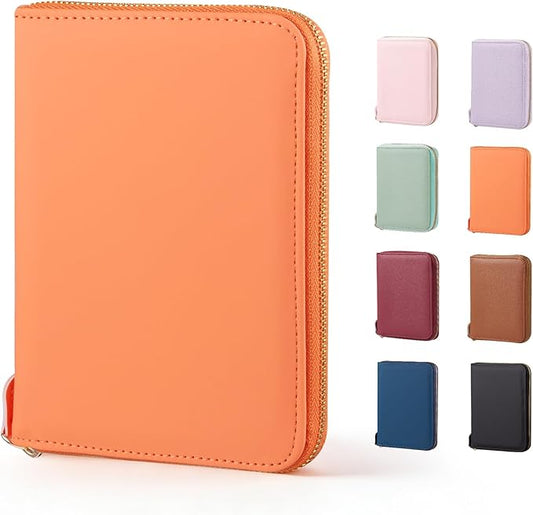 CoBak Passport Holder Cover with Safe Zipper Closure, Premium Passport Wallet for Travel, RFID Blocking Card Case, Waterproof Travel Accessories for Women, Grain Rose Gold