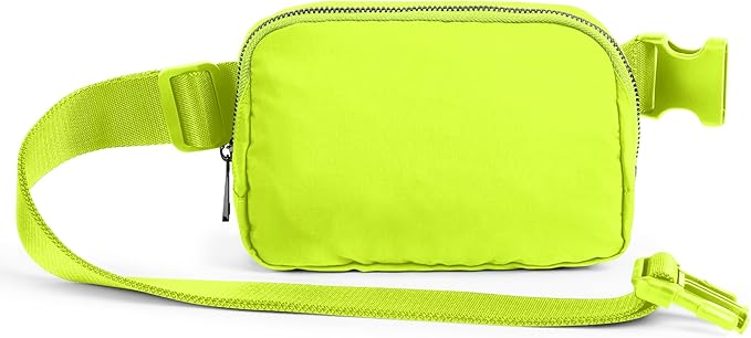 ODODOS Unisex Mini Belt Bag with Adjustable Strap Small Fanny Pack for Workout Running Traveling Hiking, Neon