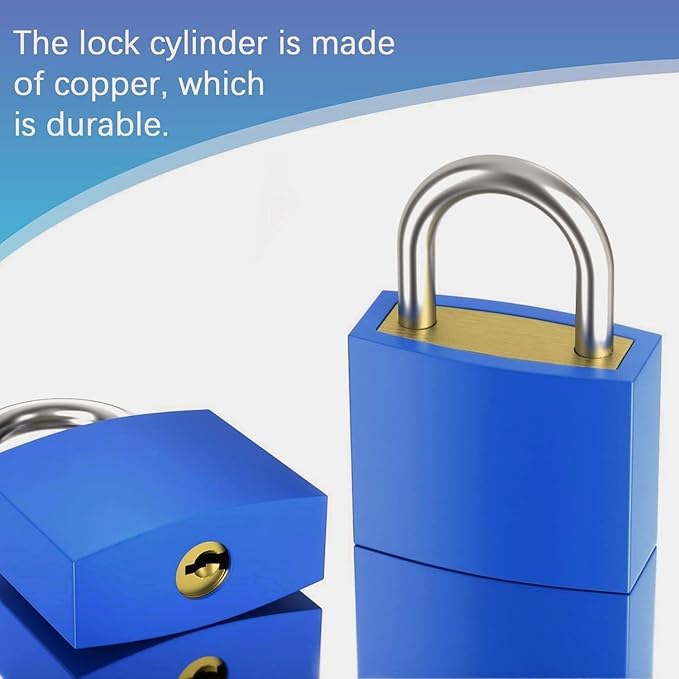 5 Pcs Suitcase Locks with Keys, Small Padlock with Key, Luggage Padlocks, Mini Keyed Padlock for Travel Bags, School Gym Locker, Toolbox - 23mm (Colorful)
