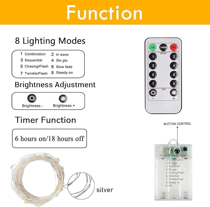 3 Pack Fairy Lights Battery Operated with Remote Xmas Twinkle Lights Blue | Each 80LED 26FT, 8 Modes & Timer, Waterproof Wire, Battery String Light for Christmas Party Wedding Outdoor Indoor Home Decor