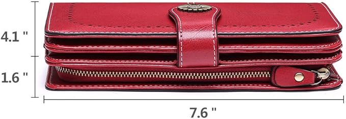 SENDEFN Wallets for Women Leather Credit Card Holder with RFID Blocking Large Capacity Wristlet | with RFID Blocking, Large Capacity, Wristlet, with RFID Blocking, Large Capacity, Wristlet
