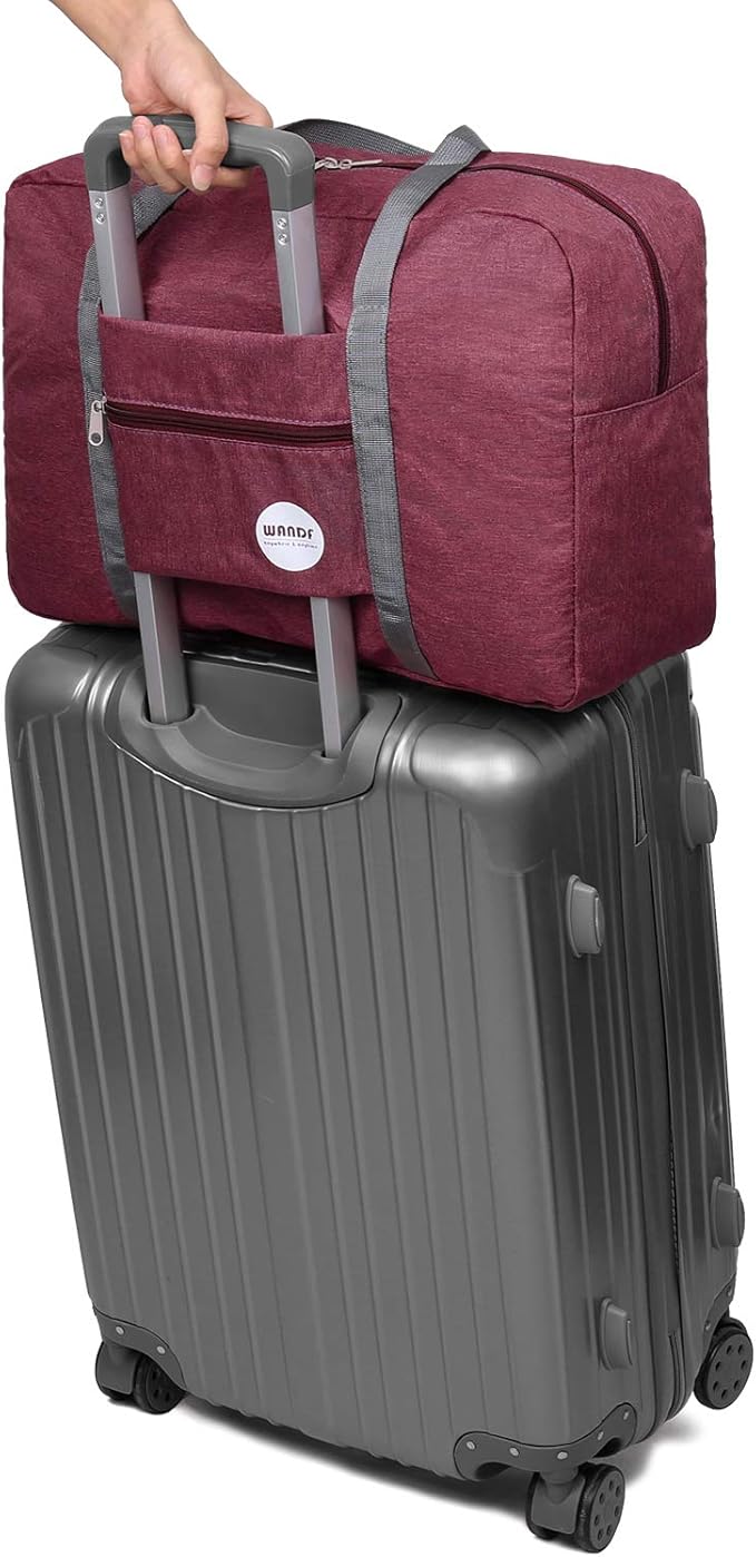 WANDF For Spirit Airlines Personal Item Bag 18x14x8 Travel Duffel Bag Underseat Foldable Carry-on Luggage for Women