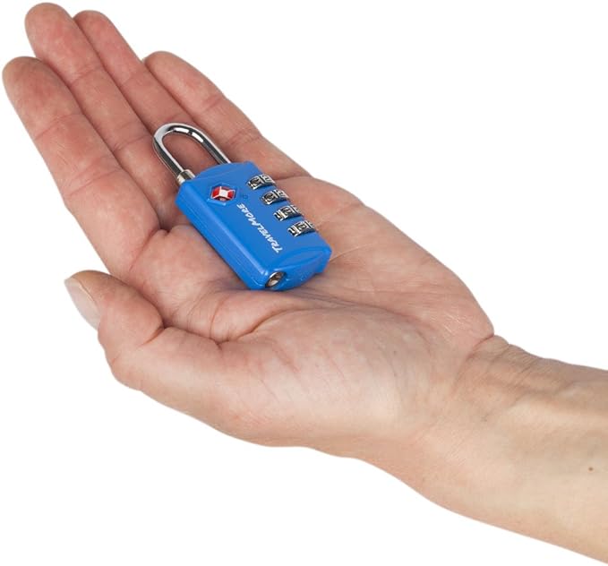 TSA Luggage Locks with 4 Digit Combination – Heavy Duty Set Your Own Padlocks for Travel, Baggage, Suitcases & Backpacks - Blue