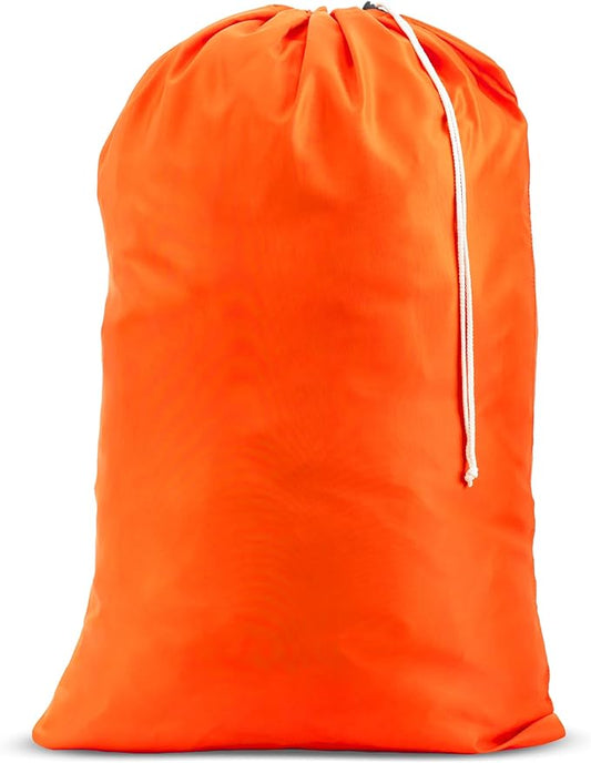 Handy Laundry XL Laundry Bag – Heavy Duty Nylon, Large 22" x 32", Durable Drawstring Closure, Machine Washable, Extra Large Dirty Clothes Storage for Travel, Dorm, Hamper, Orange