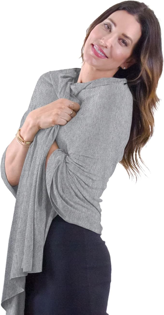 Happyluxe Travel Shawl Wraps for Women - 68x35in Wrap. Lightweight Pashmina, Airplane Travel Blanket Scarf. Made In USA