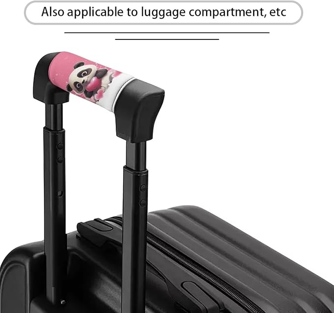 BIGCARJOB Love Panda Luggage Handle Wraps Set of 2 Pcs Cute Identifier Travel Bag Wraps Valentine's Day Gifts por Women Girls Suitcase Handle Sleeve Cover Pink Door Handle Protector