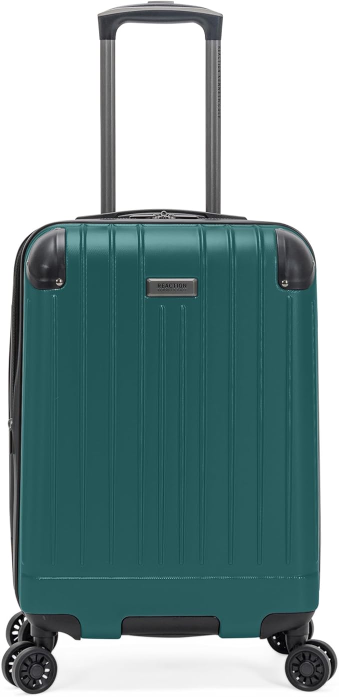 Flying Axis Collection Lightweight Hardside Expandable 8-Wheel Spinner Luggage, Midnight Turquoise, 20-Inch Checked