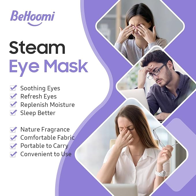 30Packs Steam Eye Mask, Heated Eye Mask Warm Compress for Eyes, Self Heating Disposable Steam Mask for Home Sleep, Spa, Travel Essentials & Relaxation Gifts, Stocking Stuffers (Lavender)