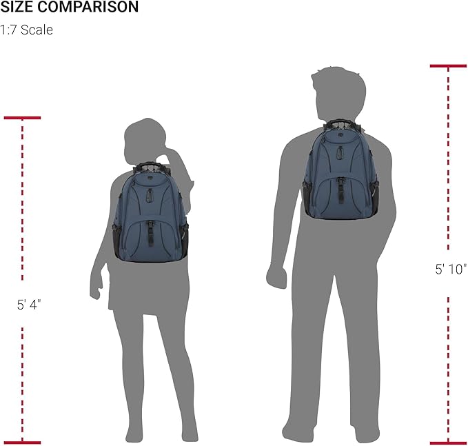 SWISSGEAR 1900 ScanSmart TSA Laptop Backpack Fits 17 Inch Laptop with RFID Protection and Tablet Pocket, Blueberry, 19-Inch