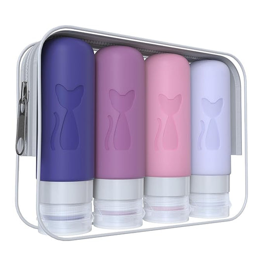 TSA Approved 3oz Leakproof Travel Bottles for Toiletries, Refillable Containers for Shampoo Conditioner Lotion Body Wash (Multicolored I)