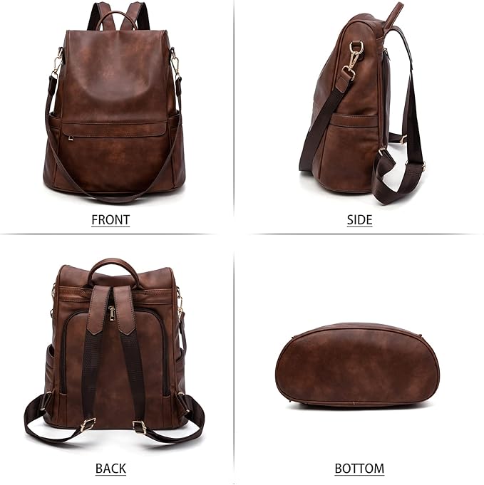 CHERUTY Women Backpack Purse PU Leather Anti-theft Casual Shoulder Bag Fashion Ladies Satchel Bags