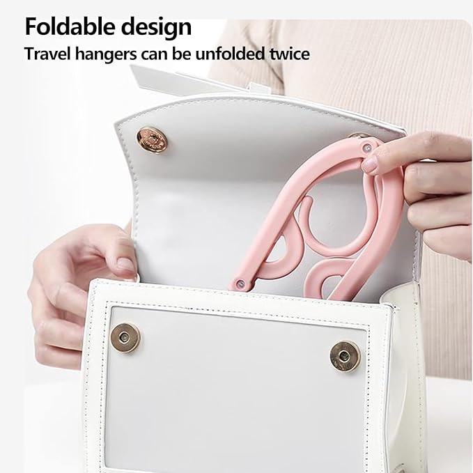 24 PCS Travel Hangers,Portable Folding Clothes Hangers with Clips,Foldable Clothes Drying Rack for Travel,Plastic Foldable Non Slip Clothing Hangers,4 Colors