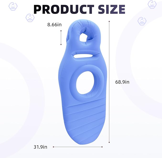 Inflatable Pregnancy Pillow, Pregnant Woman's Abdominal Hole Full Body Inflatable Bed Abdominal Mattress, Prone Pregnancy Pillow - Pregnant Woman's Swimming Pool Float (Blue)