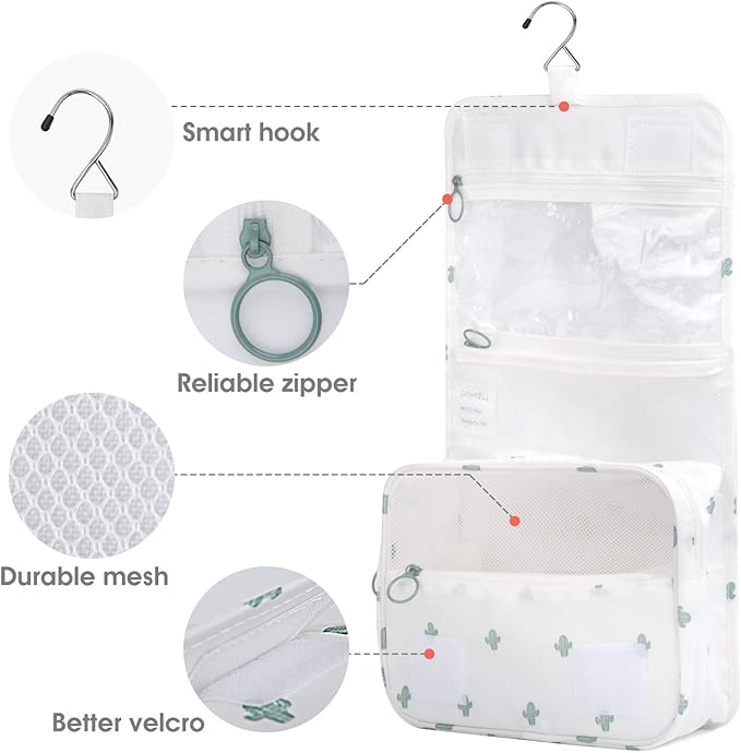 Narwey Small Hanging Travel Toiletry Bag for Women, Travel Bag for Toiletries, Makeup Bag Organizer Make Up Bags Cosmetic Bags for Girls