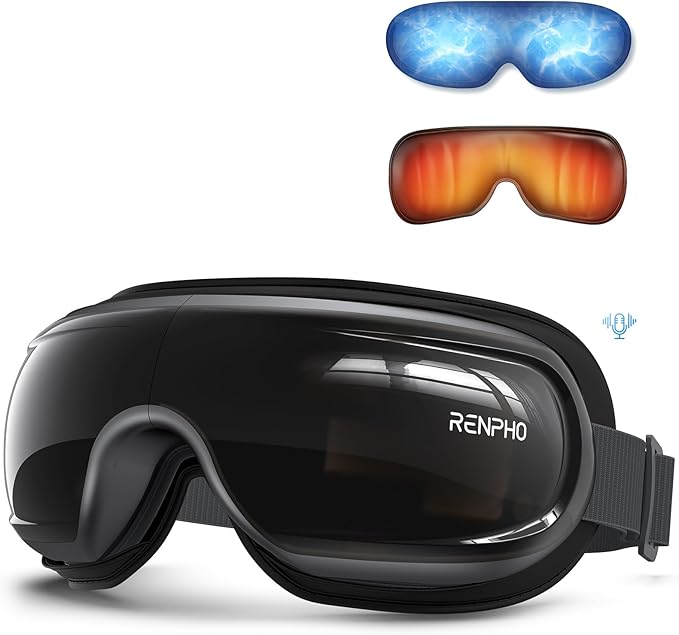 RENPHO Eye Massager with Heat and Cooling Voice Control, Mothers Day Gifts for Women Mom Her, FSA Eligible HSA, Massaging Eye Mask for Migraine Headache Dry Eyes and Stress Relief - Eyeris 3