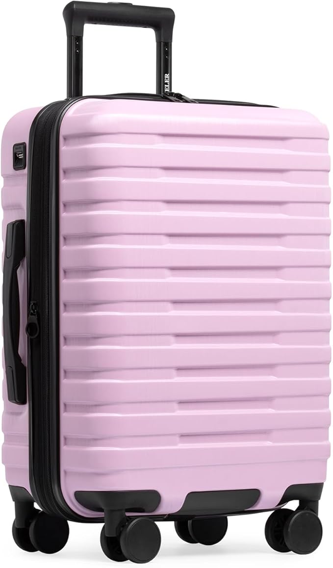 U.S. Traveler Boren Expandable Hardside Rugged Travel Luggage with 8 Spinner Wheels, Lavender, Carry-on 22-Inch