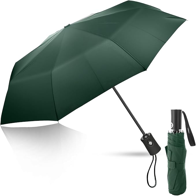 Travel Compact Umbrella, Folding Travel Umbrella for Rain and Shine Small, Windproof Automatic Open/Close, Portable Umbrellas