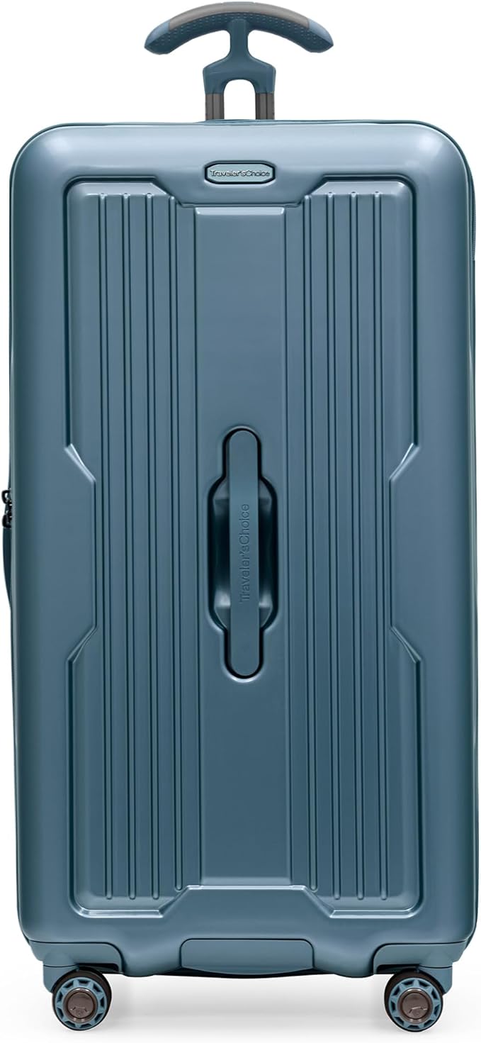 Traveler's Choice Ultimax II Polycarbonate Hardside Luggage with Spinner Wheels, Teal, 31-Inch Large Trunk