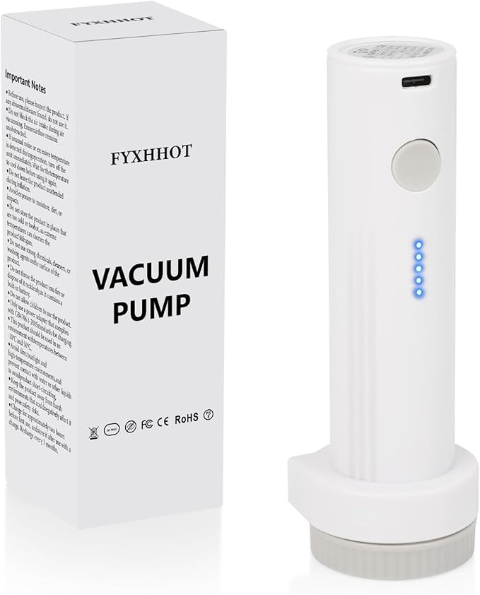 Cordless Electric Vacuum Pump for Vacuum Storage Bags Travel, Travel Air Pump, Portable USB Rechargeable Seal & Compression Bag Pump Space Saver for Clothes, Blankets & Bedding (Without Storage Bags)