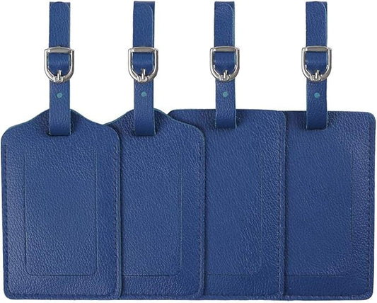 Luggage Tags, Leather Personalized Suitcase Tag Set Luggage id Tags Labels Travel Accessories-Set of 4