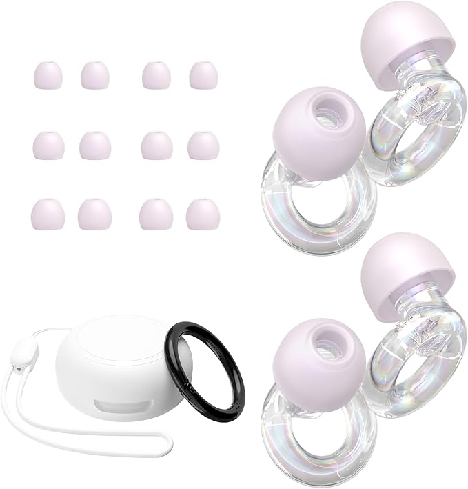 Ear Plugs for Concert, 2 Pairs of Noise Reduction Earplugs 25dB-30dB with 8 Ear Tips&Carry case,Reusable Hearing Protection earplugs for Sleep,Social,Work,Focus&Noise Sensitivity