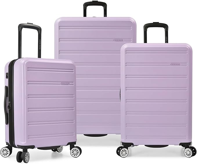 Travel Select Snowcreek Hardside Expandable Spinner Luggage Set w/USB Port, Lavender, 3-Piece