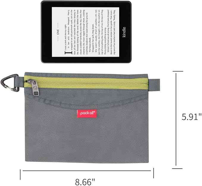 pack all Water-resistant Material Zipper Pouch, Mesh Zipper Bags for Storage, Travel, Office (Gray, Small)