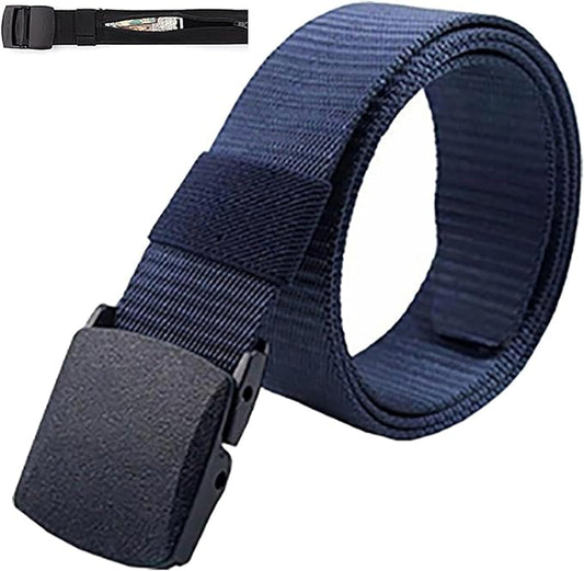 Money Belt for Men Security Belt with Hidden Money Compartment Pocket, Cashsafe Anti-Theft Wallet Non-Metal Buckle