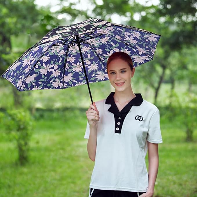 LANBRELLA Compact Reverse Folding Umbrella Auto Windproof Travel Umbrella