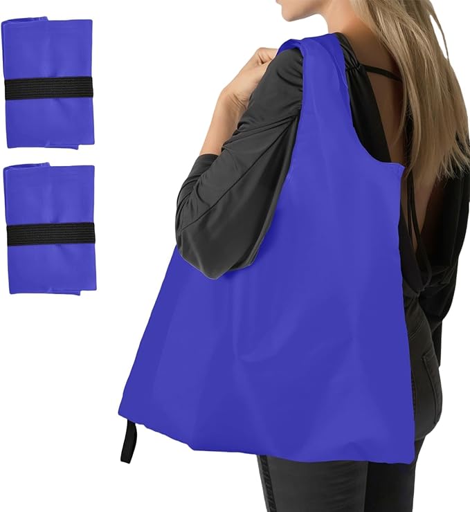 Washable Reusable Grocery Bags, Foldable Reusable Shopping Bags, Polyester Tote, Pocket Size Carrier