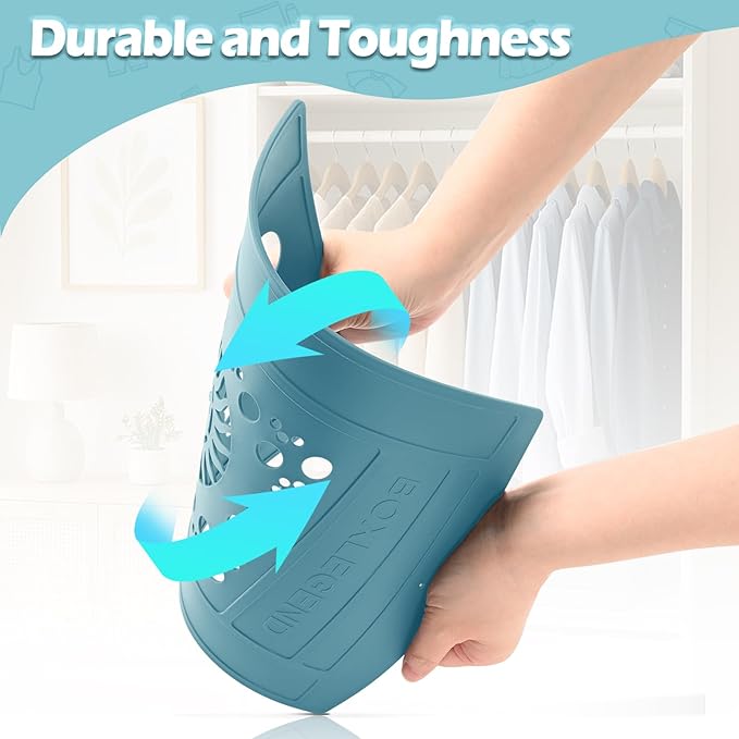 BoxLegend Clothes Folder Durable Plastic Shirt Folding Board Easy and Fast to Folding Shirts Hook Folding Boards for Clothing Adult and Kids Blue