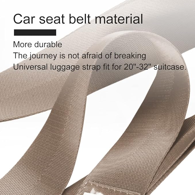 Veki Cross Luggage Straps Set TSA Approved with Lock Adjustable Travel Suitcase Belts Suitcase Tags with Name ID Card Packing Straps for Suitcases Strap Travel Accessories (Khaki 1pcs)