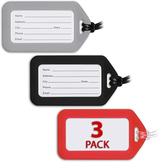 Mifflin-USA - Luggage Tags - Business, 3 PK - Bag Tag for Baggage - Suitcase Accessory Bulk