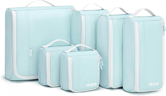 BAGSMART Keep Shape Packing Cubes for Travel, 6 Set Travel Cubes for Packing, Lightweight Suitcase Organizer Bags Set for Travel Essentials