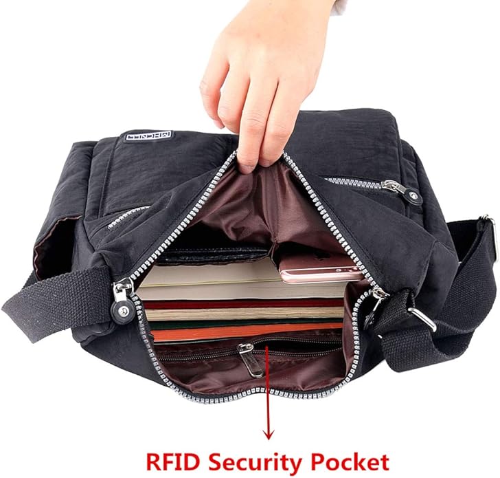 MHCNLL Crossbody Bag with Anti Theft RFID Pocket - Women Lightweight Water-Resistant Purse