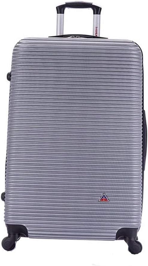 InUSA ROYAL Hardside Spinner Luggage with Ergonomic Handles | Spacious Travel Suitcase with Four Spinner Wheels and Studs | 28 Inch Large Spinner Luggage | Silver