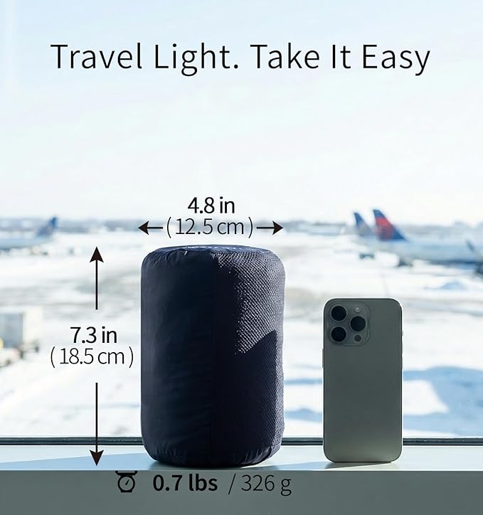 Litume Travel Camping Blanket Lightweight and Breathable, 67 x 48 in Soft Airplane Flight Blanket for Travelers, Foldable Sheet with Stuff Sack for Train, Camp, backapcking, Office, Home (E651 Grey)