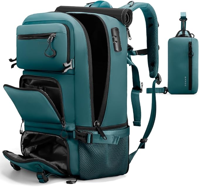 FUTURE AESTHEICS Travel backpack Carry-on Travel Backpack For Women Men Flight Approved Business Weekender Overnight Waterproof Daypack (Blue)