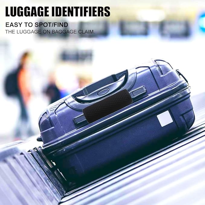 Luggage Handle Wrap for Suitcase/Carry On/Backpacks-Neoprene Luggage Handle Wraps Bright Luggage Identifiers/Tags/Spotter/Markers Travel Accessories/Essentials-Black
