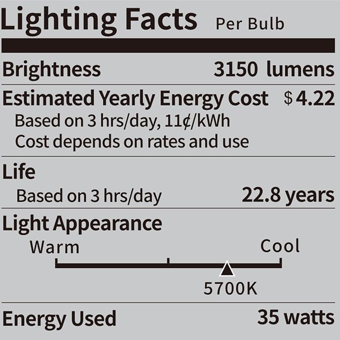 NEEWER E26 35W LED Light Bulbs, 2 Packs, 3150 Lumens/5700K/CRI 93+/15000h Lifespan, Bright Video Photography Lighting, Silent/No Flicker/Non Dimmable 350W Incandescent Equivalent | 15000h Lifespan, Bright Video Photography Lighting, Silent, No Flicker,...