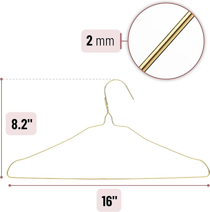 Mr. Pen- Gold Metal Hangers, 20 Pack - Wire Coat & Clothes Hangers