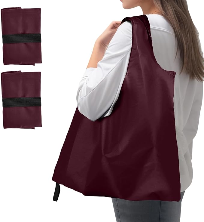 Washable Reusable Grocery Bags, Foldable Reusable Shopping Bags, Polyester Tote, Pocket Size Carrier