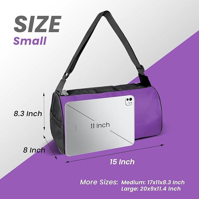 C&F BOGMOST Small Travel Duffel Bag Foldable Waterproof Gym Bag for Gym Beach Swim Bag Men Women Duffle Bags Lightweight Oxford Cloth Sports Bags -Purple