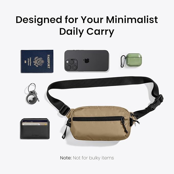 tomtoc 1.5L Sling Bag with RFID Blocking, Crossbody Bag Minimalist Chest Shoulder Pack for Men and Women, Water-resistant Lightweight Carry Casual Daypack for Travel, Daily Use