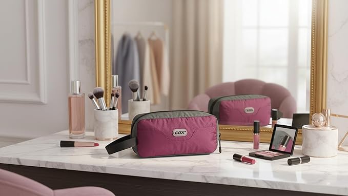 GOX Travel Small Toiletry Bag for Men Nylon Dopp Kit Medicine Bag Travel Organizer Pouch Shave Kits for Teens Toiletry Essentials Bathroom Compact Purple 9.8 * 4.3 * 3.3 Inches