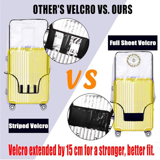 20 Inch Clear PVC Luggage Cover, 0.2mm Thick Lightweight Waterproof, Dustproof, Anti-Scratch Suitcase Cover, Luggage Covers for Suitcase TSA Approved, Fits 19"-20" Wheeled Luggage