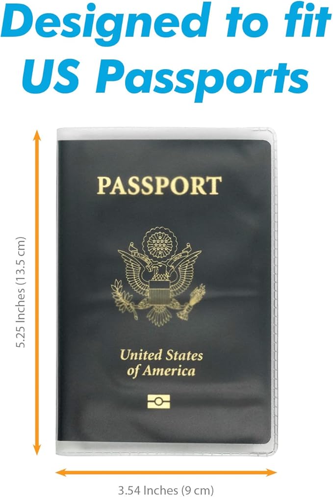 Frosted Passport Cover Plastic Passport Protector Vinyl ID Card Protector Case Holder Travel Pack of 6