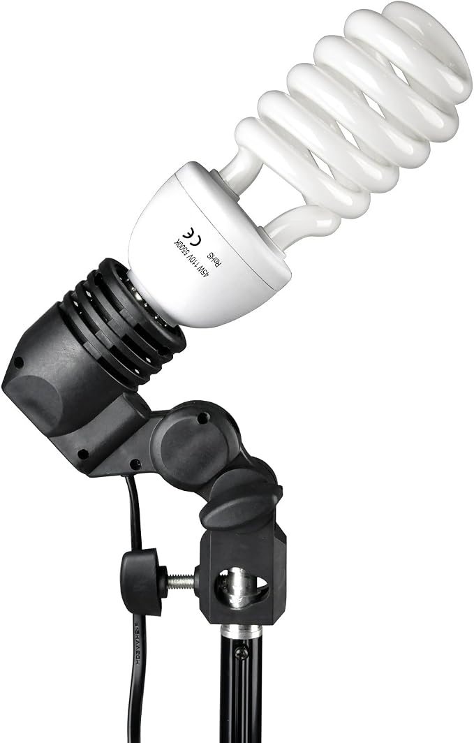 EMART Photography Umbrella, 400W 5500K Lighting kit for Vedio, Studio 1Pack | 33" Reflective Photography Umbrella with Stand & 45W E26/E27 Spiral Light Bulbs, Continuous Photo Lights for Video Lighting