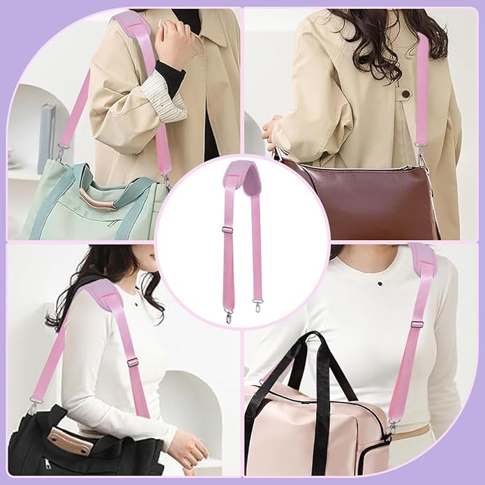60 Inch Shoulder Strap with Removable Ultra-Thick Pad，Adjustable Buckles and Metal Hooks